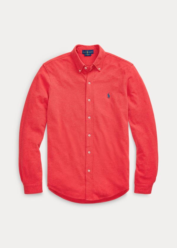 Camisa Polo Ralph Lauren Hombre Coral - Featherweight Mesh - YQADU2785